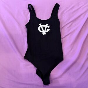 Black Kids One Piece with White Logo